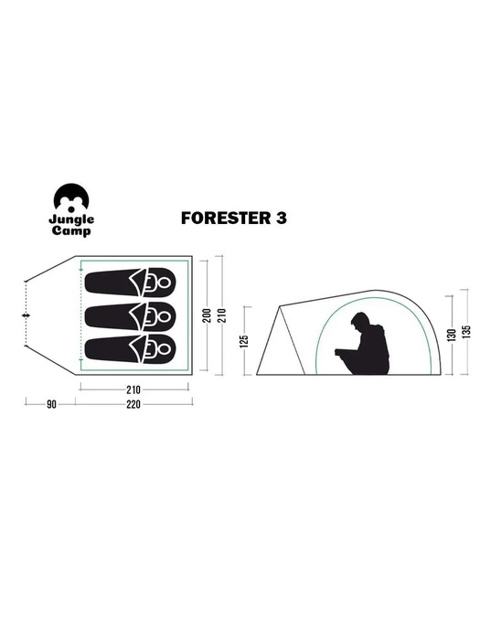 фото Палатка трехместная JUNGLE CAMP Forester 3