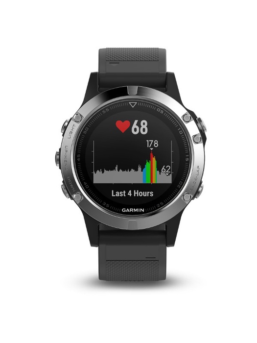 фото Garmin FENIX 5 серебристые с черным ремешком (010-01688-03)