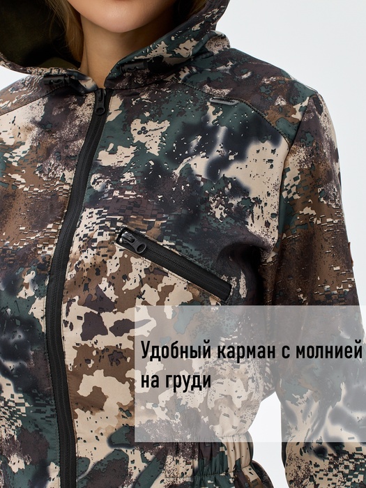 фото Комбинезон женский осенний для охоты и рыбалки KATRAN АМАЗОНКА (полофлис, Вудланд)