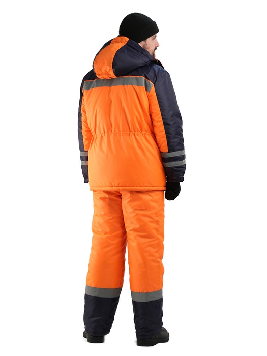 фото Зимний костюм для работы URSUS "Зимник-Сигнал" оранжевый с т.синим (Оксфорд)
