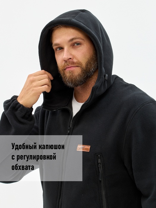 фото Флисовый костюм KATRAN Гриф (флис, черный) с капюшоном