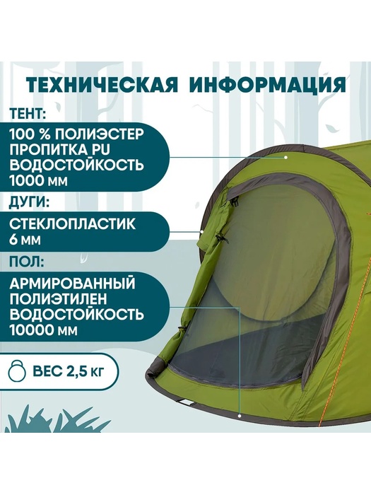 фото Палатка трехместная автоматическая Jungle Camp MOMENT PLUS 3