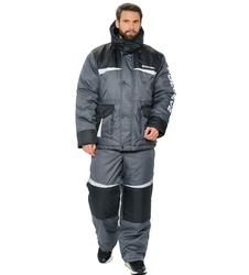 фото Зимний костюм для охоты и рыбалки ПОЛЮС V-2 (Cell, серый/черный) Huntsman