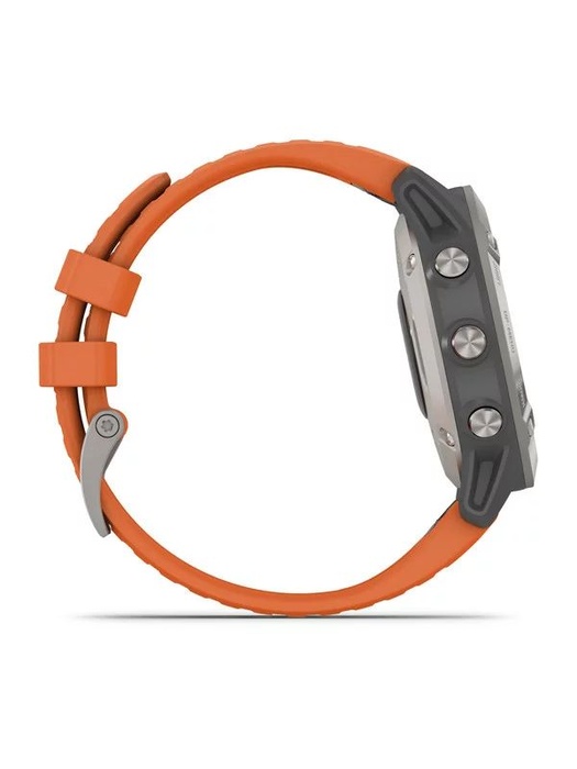 фото Garmin FENIX 6 Sapphire титановый (010-02158-14) с оранжевым ремешком