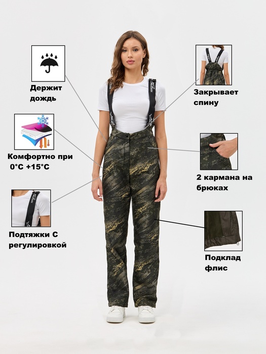 фото Костюм женский демисезонный для рыбалки и охоты подклад флис KATRANGEAR ЛАДОГА (полофлис, серый КМФ)