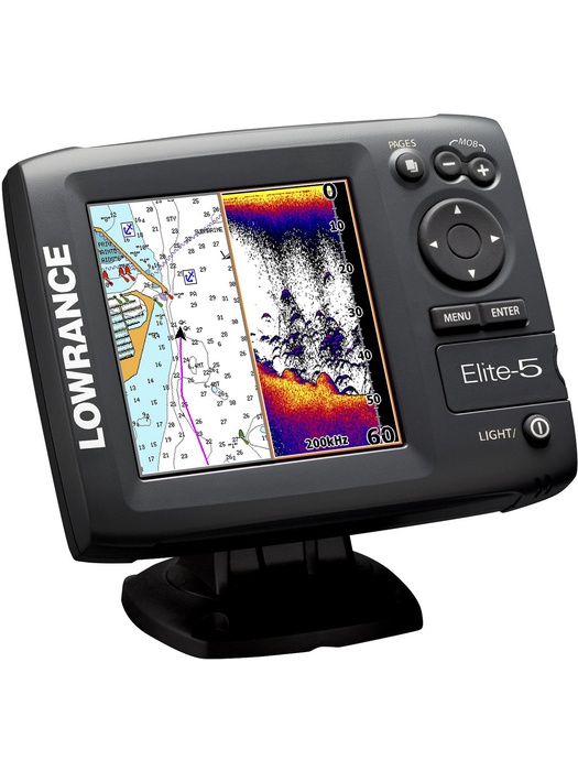 фото Lowrance Elite-5 с датчиком для зимней рыбалки (подледного лова)