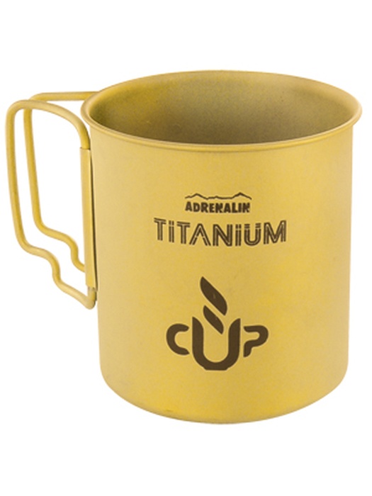 фото Титановая кружка со складными ручками Adrenalin Titanium Cup Yellow