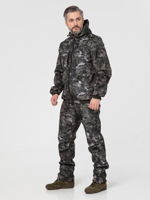 фото Осенний костюм для охоты и рыбалки KATRAN РИФ 0°C(полофлис, серый камуфляж)