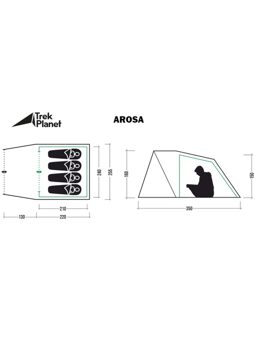 фото Палатка Jungle Camp (Trek Planet) AROSA 4 зеленая