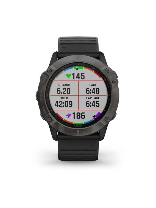 фото Garmin FENIX 6X Sapphire серый DLC (010-02157-11) с черным ремешком