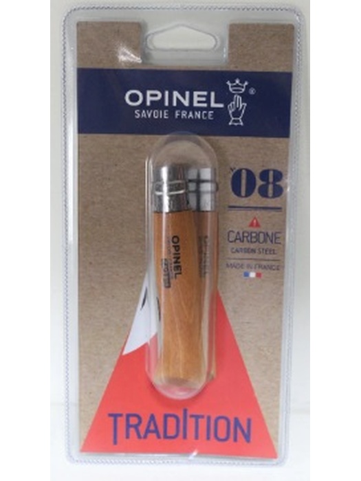 фото Нож Opinel №8 (углеродистая сталь carbone, бук) в блистере