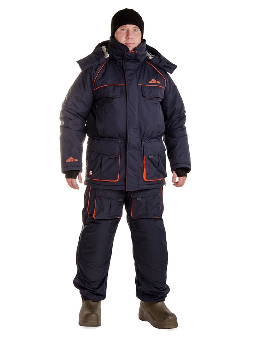 фото Зимний костюм для охоты и рыбалки «Камчатка -45°C» (Таслан, Синий-оранж) GRAYLING
