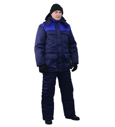 фото Зимний костюм для работы URSUS "БУРАН" т-синий с васильковым (Смесовая ткань) 