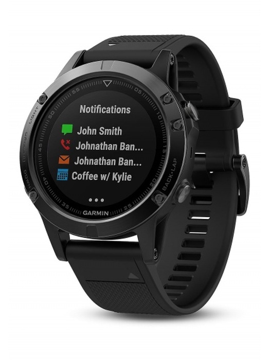 фото Garmin Fenix 5 SAPPHIRE черные с черным ремешком