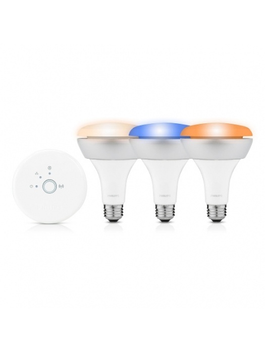 фото Комплект управляемых лампочек+роутер Philips Hue BR30 Connected Downlight Lamps Starter Pack для iPhone/iPad  