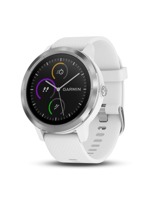 фото Garmin VIVOACTIVE 3 серебристые с белым ремешком (010-01769-22)