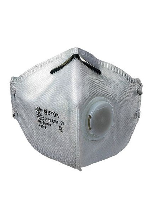 фото Защитная маска-респиратор ИСТОК-1СКУ класс защиты FFP1 с клапаном выдоха (1шт) (серая)