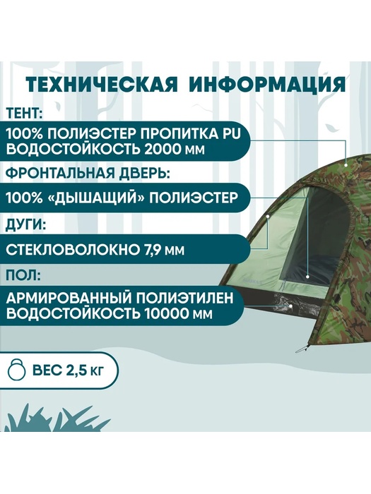 фото Палатка Jungle Camp (Trek Planet) ALASKA 3 Камуфляж