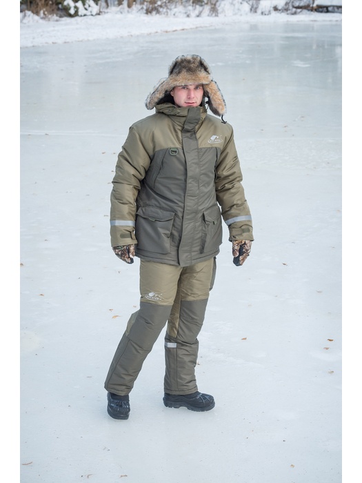 фото Зимний костюм для рыбалки KATRAN Вустер -35С (Таслан, Хаки) полукомбинезон