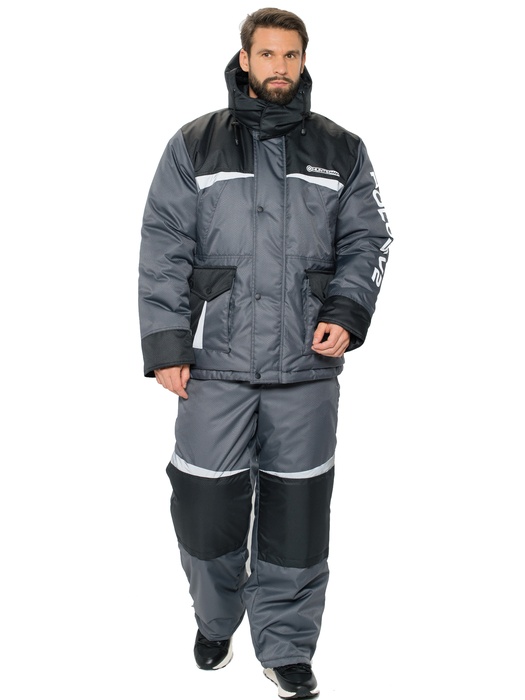 фото Зимний костюм для охоты и рыбалки ПОЛЮС V-2 (Cell, серый/черный) Huntsman