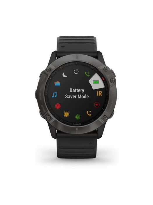 фото Garmin FENIX 6X Sapphire серый DLC (010-02157-11) с черным ремешком