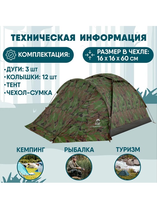 фото Палатка двухместная JUNGLE CAMP Forester 2