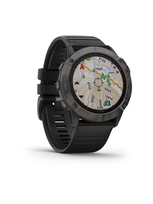 фото Garmin FENIX 6X Sapphire серый DLC (010-02157-11) с черным ремешком