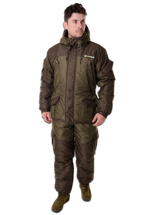 фото Зимний костюм для охоты и рыбалки ONERUS "Горный -45" Таслан, зеленый/хаки