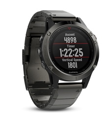 фото Garmin FENIX 5X SAPPHIRE серые с металлическим браслетом (010-01733-03)