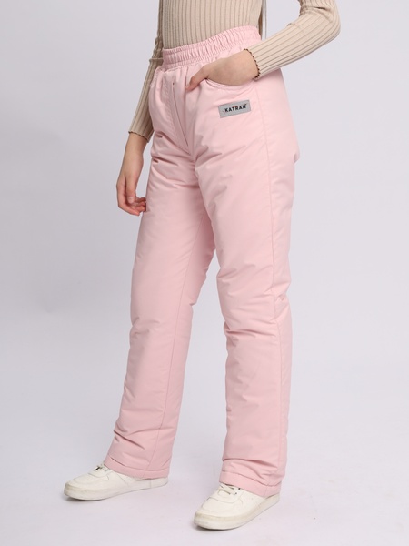 Зимние подростковые брюки для девочек KATRAN Frosty (мембрана, пудровый) - фото 3