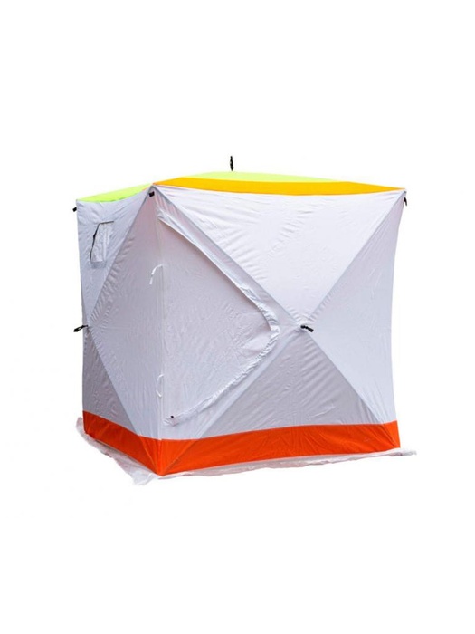 фото Зимняя палатка КУБ Indiana 200x200x225 два входа (цвет белый, оранжевый)