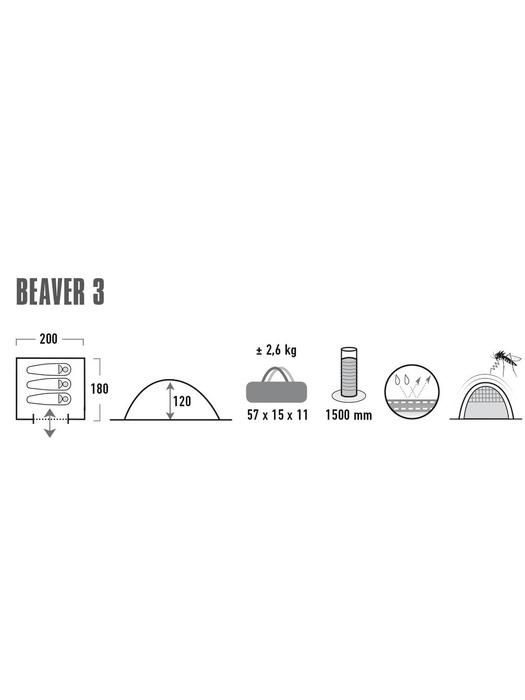 фото Палатка High Peak Beaver 3 серая