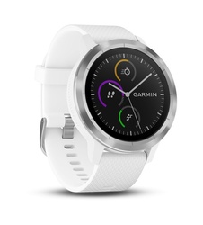 фото Garmin VIVOACTIVE 3 серебристые с белым ремешком (010-01769-22)