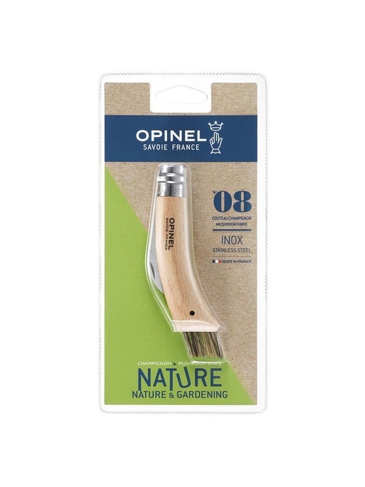 фото Нож грибника Opinel №8 (нержавеющая сталь, бук) в блистере