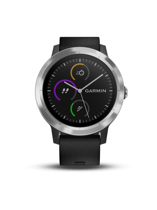 фото Garmin VIVOACTIVE 3 серебристые с черным ремешком (010-01769-02)