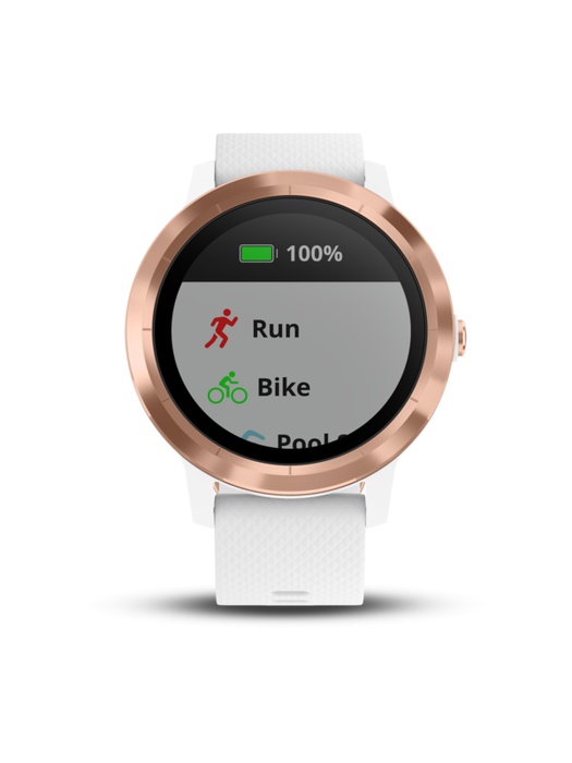 фото Garmin VIVOACTIVE 3 золотистые с белым ремешком (010-01769-07)