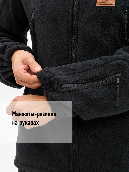 фото Флисовый костюм KATRAN Гриф (флис, черный) с капюшоном
