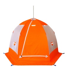 фото Палатка для зимней рыбалки "Зонт" Пингвин 2 (2-сл.) оранжевый-белый
