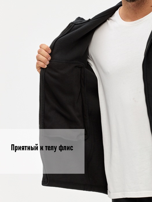 фото Флисовый костюм KATRAN Гриф (флис, черный) с капюшоном