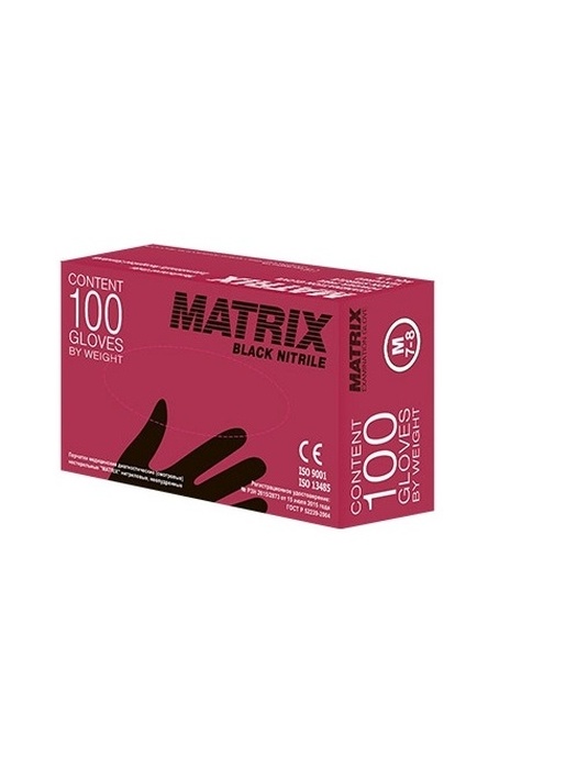 фото Перчатки одноразовые нитриловые MATRIX Black Nitrile 50 пар (100 шт) черные