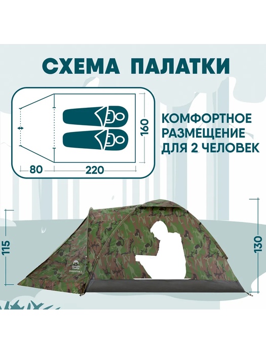 фото Палатка двухместная JUNGLE CAMP Forester 2