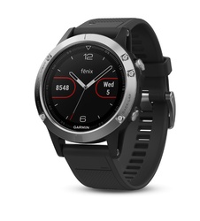 фото Garmin FENIX 5 серебристые с черным ремешком (010-01688-03)