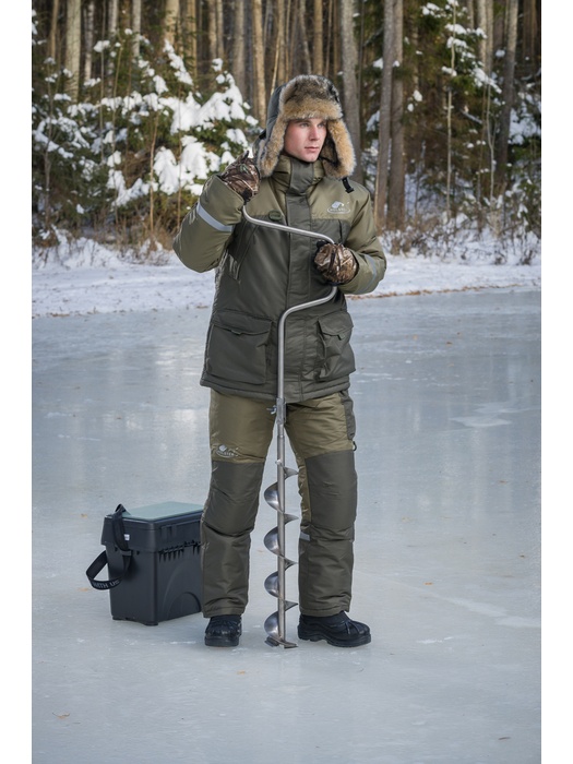 фото Зимний костюм для рыбалки KATRAN Вустер -35С (Таслан, Хаки) полукомбинезон
