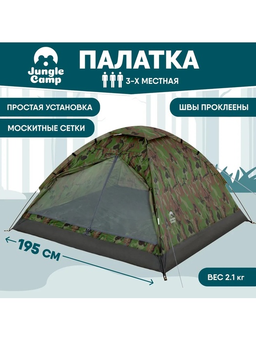 фото Палатка трехместная JUNGLE CAMP FISHERMAN 3