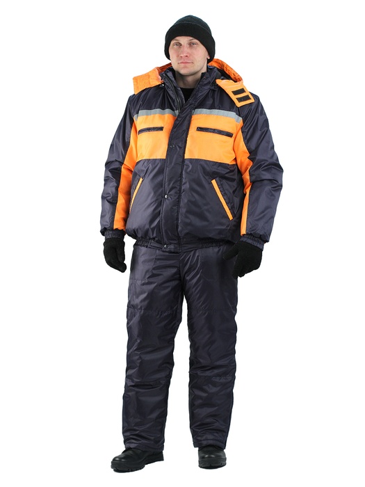 фото  Зимний костюм для работы URSUS "Стим-Ямал" т-синий с оранжевым (Оксфорд) -25°C