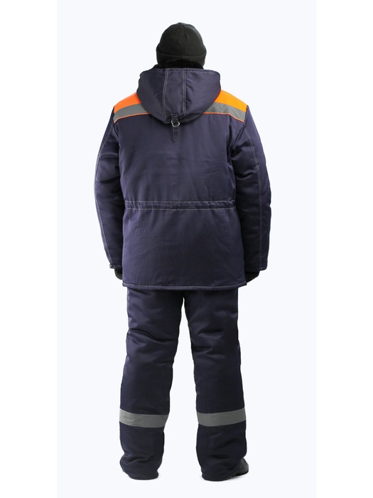 фото Зимний костюм для работы URSUS "Строитель-Легион" т-синий с оранжевым (Смесовая ткань) 