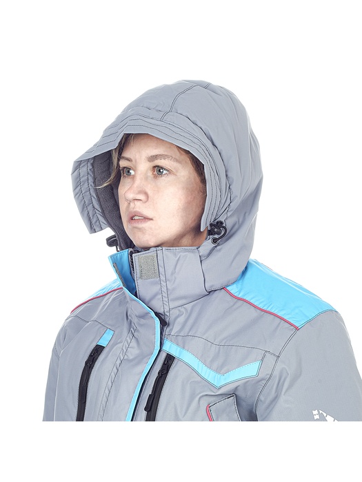 фото Женский костюм для рыбалки Siberia -35°С (Breathable, Серый/Голубой) Huntsman