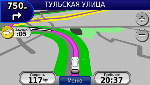 Отображение пробок в GPS навигаторах Garmin, передаваемых при помощи ТМС модуля.